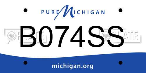 B074SS Michigan License Plate