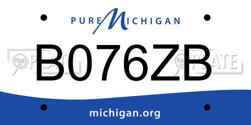 B076ZB Michigan License Plate