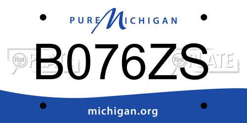 B076ZS Michigan License Plate