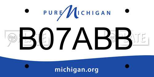 B07ABB Michigan License Plate