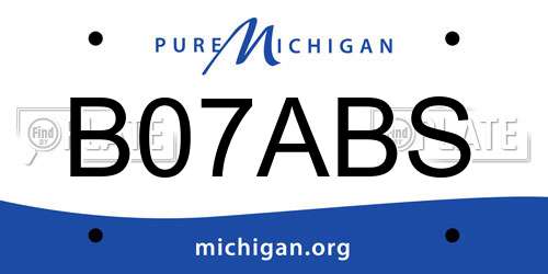 B07ABS Michigan License Plate