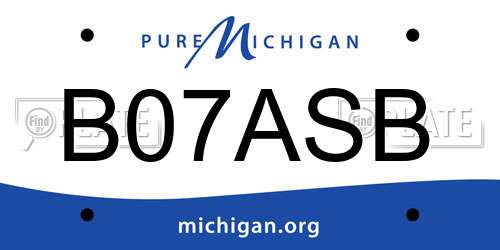 B07ASB Michigan License Plate