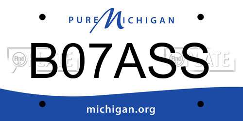 B07ASS Michigan License Plate