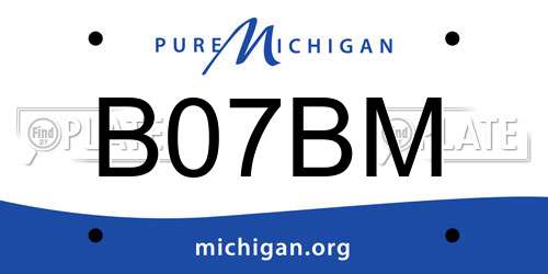 B07BM Michigan License Plate