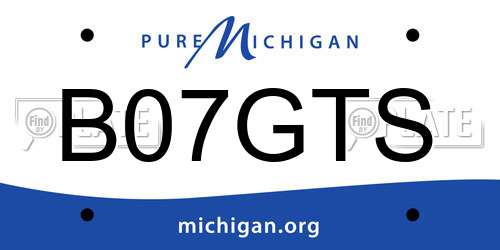 B07GTS Michigan License Plate