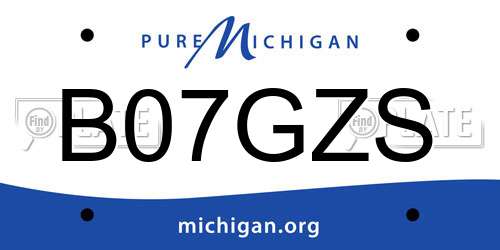 B07GZS Michigan License Plate