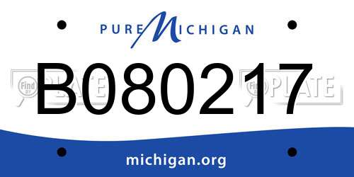 B080217 Michigan License Plate