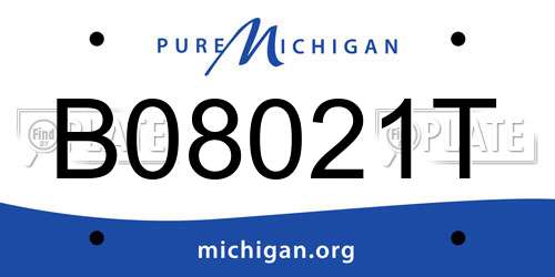 B08021T Michigan License Plate