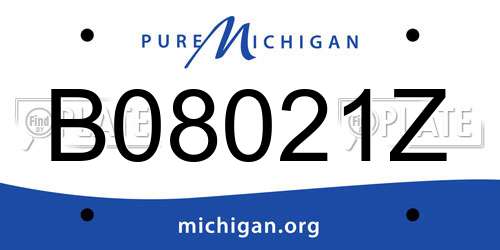 B08021Z Michigan License Plate