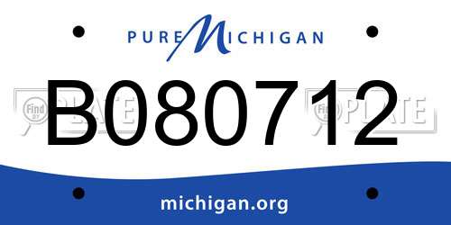 B080712 Michigan License Plate
