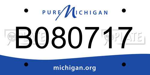 B080717 Michigan License Plate
