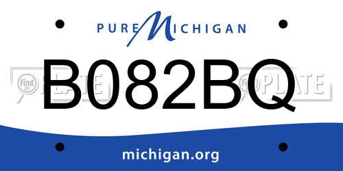 B082BQ Michigan License Plate