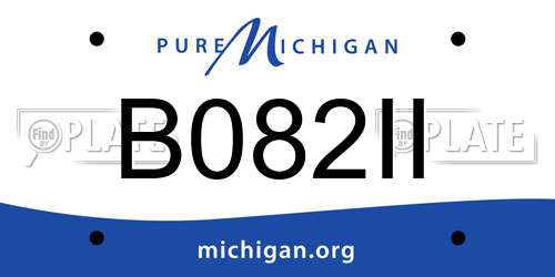 B082II Michigan License Plate