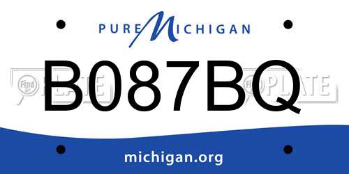 B087BQ Michigan License Plate