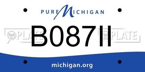 B087II Michigan License Plate