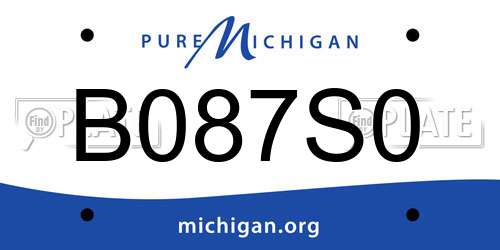 B087S0 Michigan License Plate