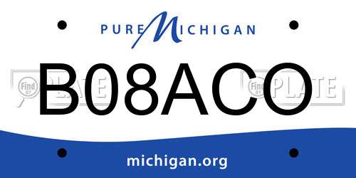 B08ACO Michigan License Plate