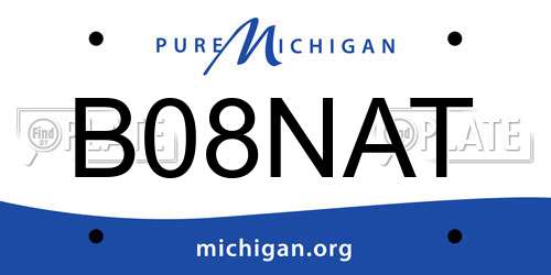B08NAT Michigan License Plate