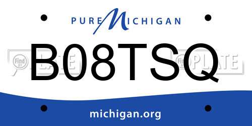 B08TSQ Michigan License Plate
