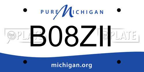 B08ZII Michigan License Plate