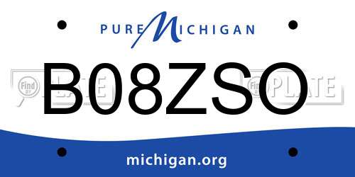 B08ZSO Michigan License Plate