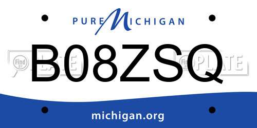 B08ZSQ Michigan License Plate