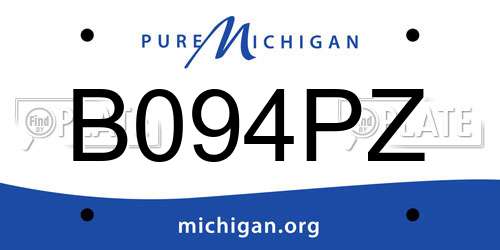 B094PZ Michigan License Plate