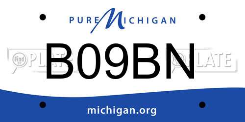 B09BN Michigan License Plate