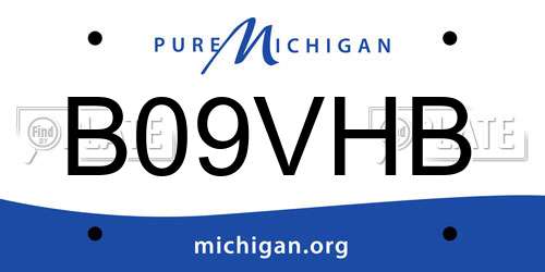 B09VHB Michigan License Plate