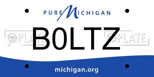 B0LTZ Michigan License Plate