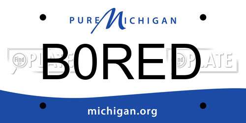B0RED Michigan License Plate