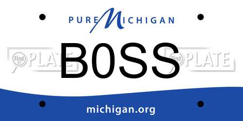 B0SS Michigan License Plate