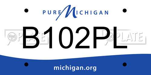 B102PL Michigan License Plate