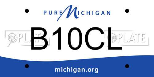 B10CL Michigan License Plate