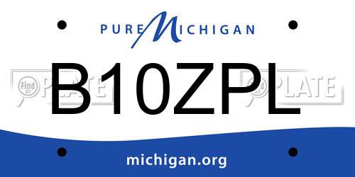 B10ZPL Michigan License Plate