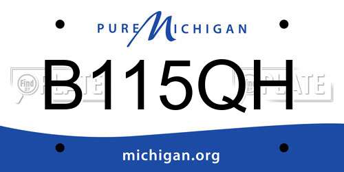 B115QH Michigan License Plate