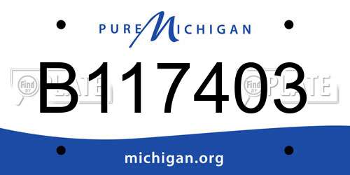 B117403 Michigan License Plate