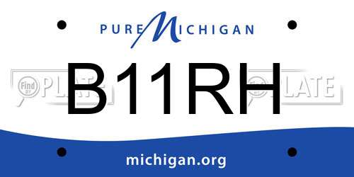 B11RH Michigan License Plate