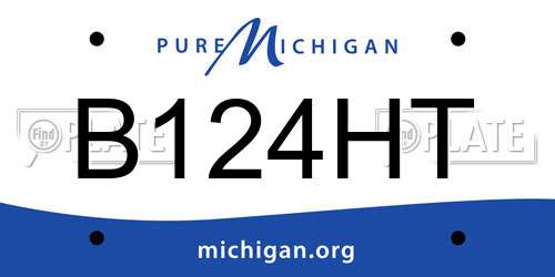 B124HT Michigan License Plate