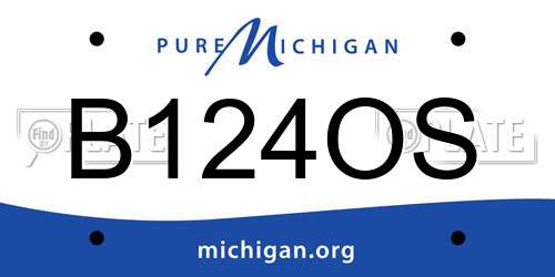 B124OS Michigan License Plate