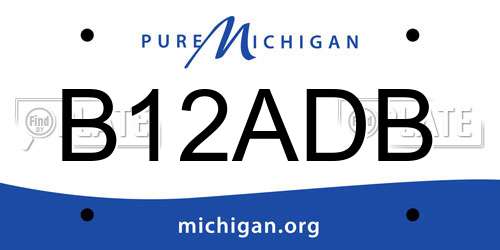 B12ADB Michigan License Plate