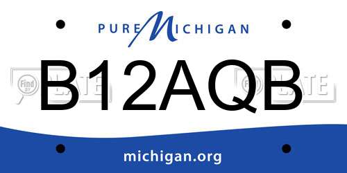 B12AQB Michigan License Plate