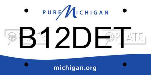 B12DET Michigan License Plate