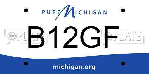 B12GF Michigan License Plate