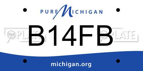 B14FB Michigan License Plate