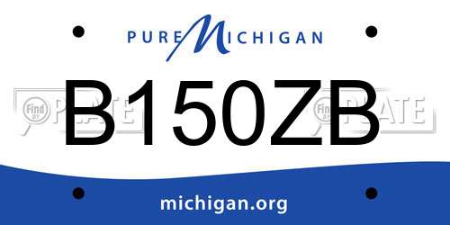 B150ZB Michigan License Plate