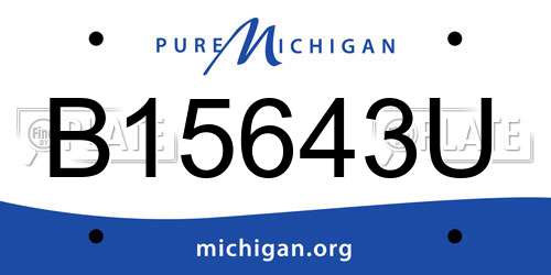 B15643U Michigan License Plate