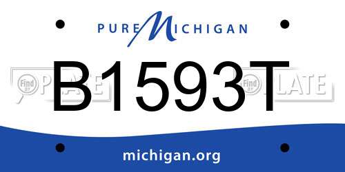 B1593T Michigan License Plate