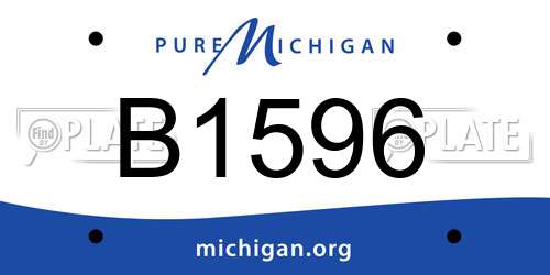 B1596 Michigan License Plate
