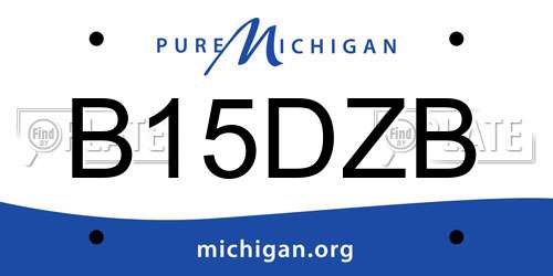 B15DZB Michigan License Plate
